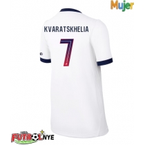 Camiseta Paris Saint-Germain Khvicha Kvaratskhelia #7 Visitante Equipación para mujer 2026-27 manga corta